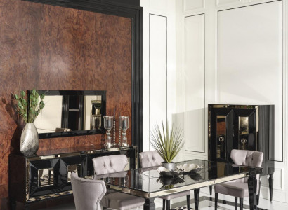 Large dining area dining set dining room dining table chairs 10-piece black wood